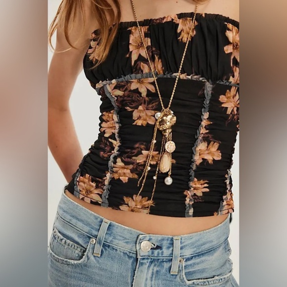 Free People Scottie Printed Tube Top NWOT